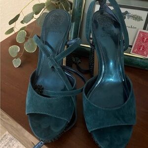 Vince Camuto Blue Heels Open-Toe Slingback